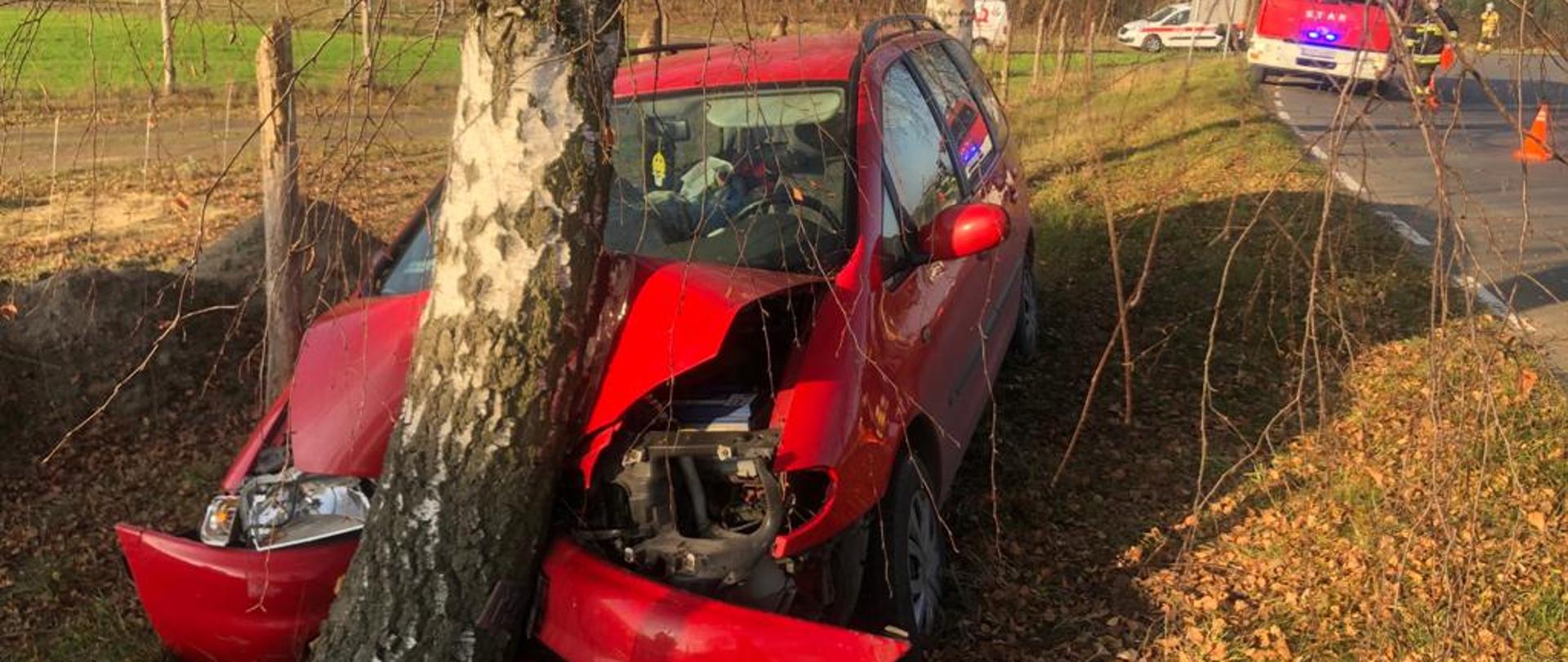 Czołowe uderzenia samochodu osobowego w Cichej Górze