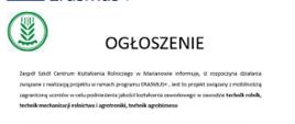 Ogłoszenie Erasmus 2024
