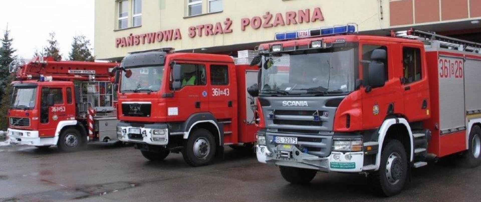 3 samochody pożarnicze