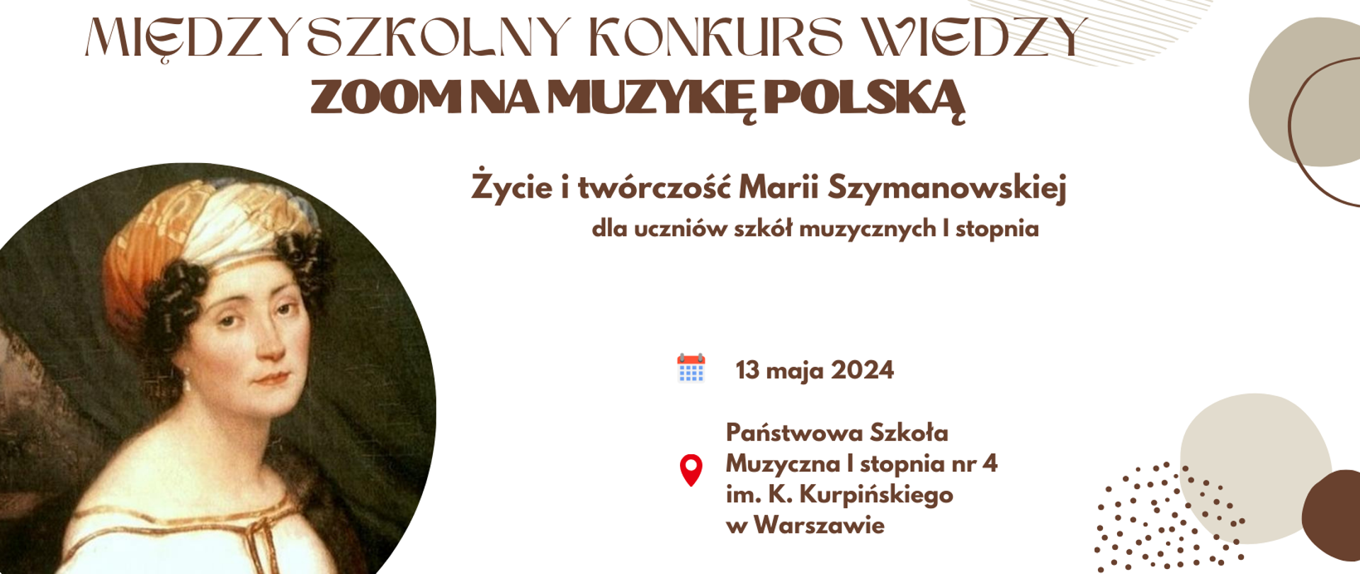 I Międzyszkolny Konkurs Wiedzy ZOOM NA MUZYKĘ POLSKĄ