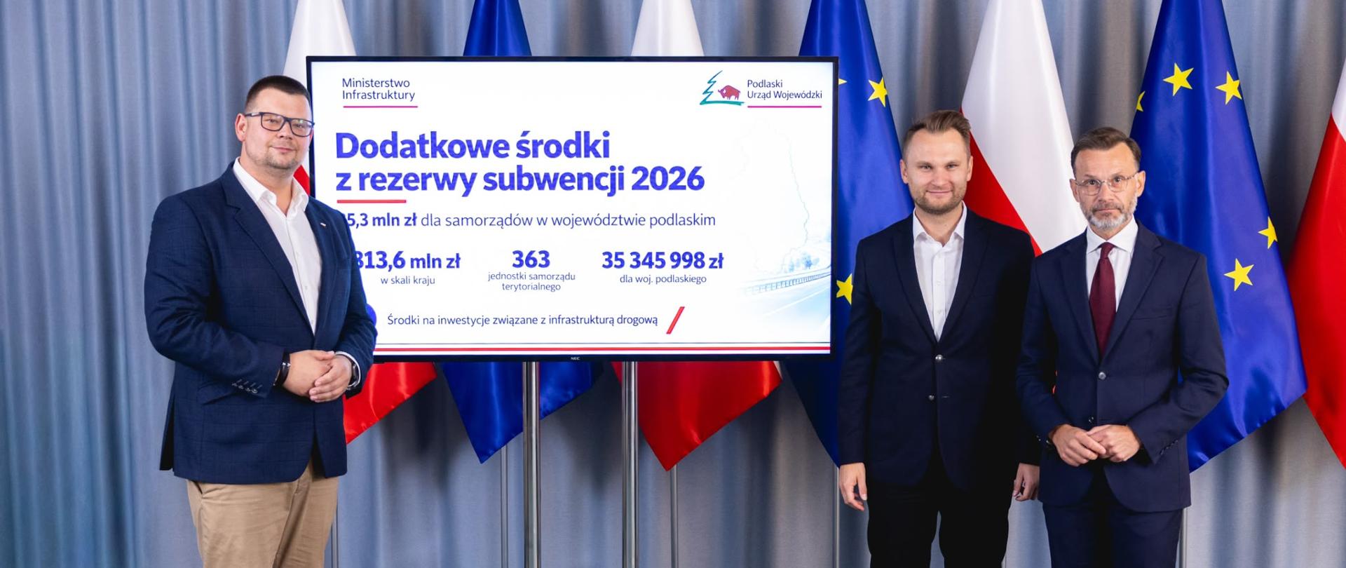 Ponad 35,3 mln zł z rezerwy subwencji ogólnej na inwestycje drogowe dla podlaskich samorządów