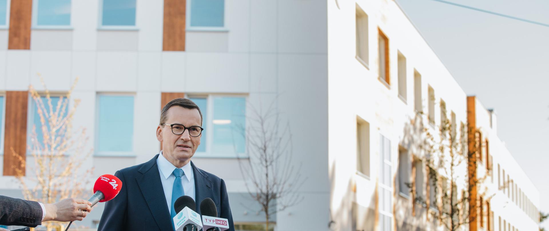 Prime Minister Mateusz Morawiecki in Wołomin during the #SafePoland #SafePolacy tour