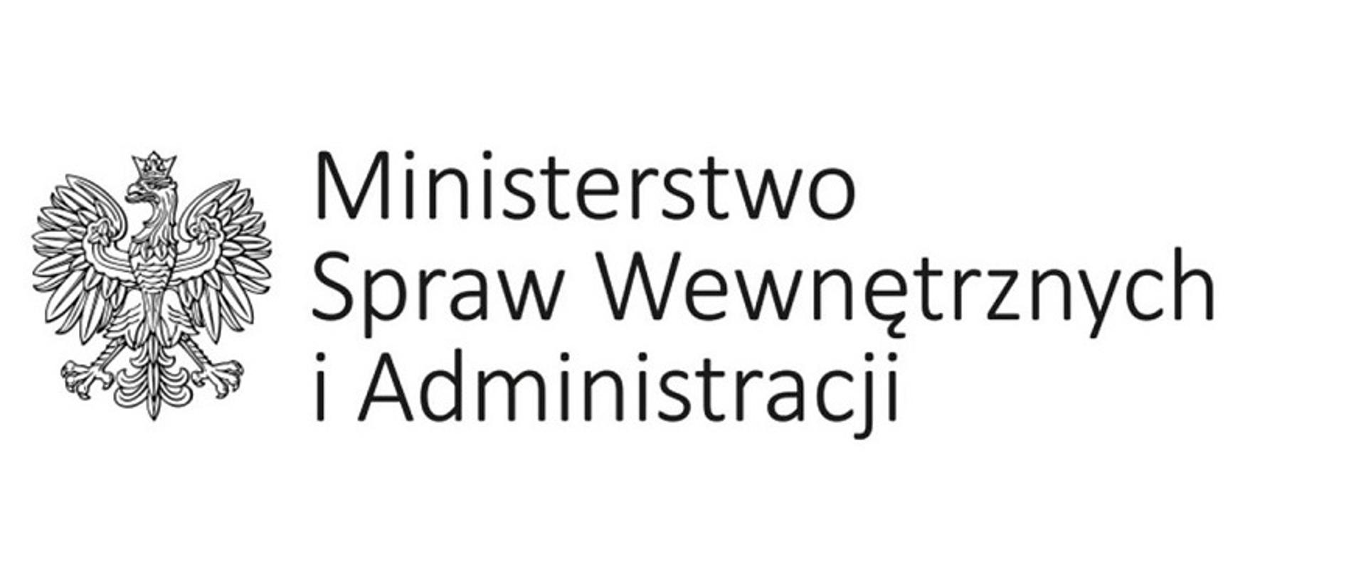 Zdjęcie przedstawia godło Państwowe oraz napis Ministerstwo Spraw Wewnętrznych i Administracji