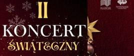 Plakat informacyjny dotyczący Koncertu Świątecznego uczniów odbywającego się w dniu 18.12.2025 o godz. 17.00.