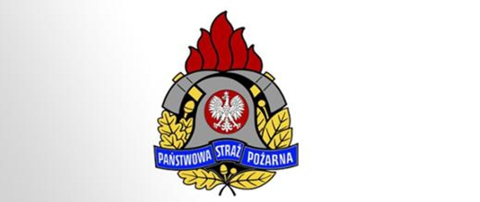 Zdjęcie przedstawia kolorowe logo Państwowej Straży Pożarnej