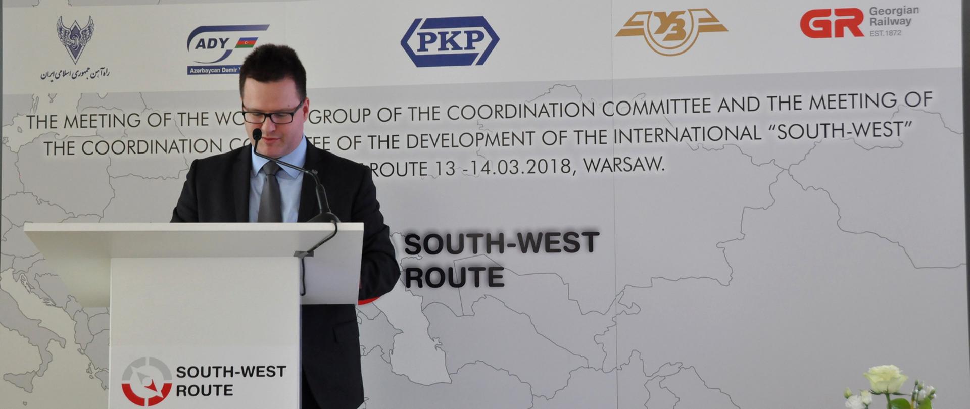Wiceminister A. Bittel podczas konferencji "South-West Route"
