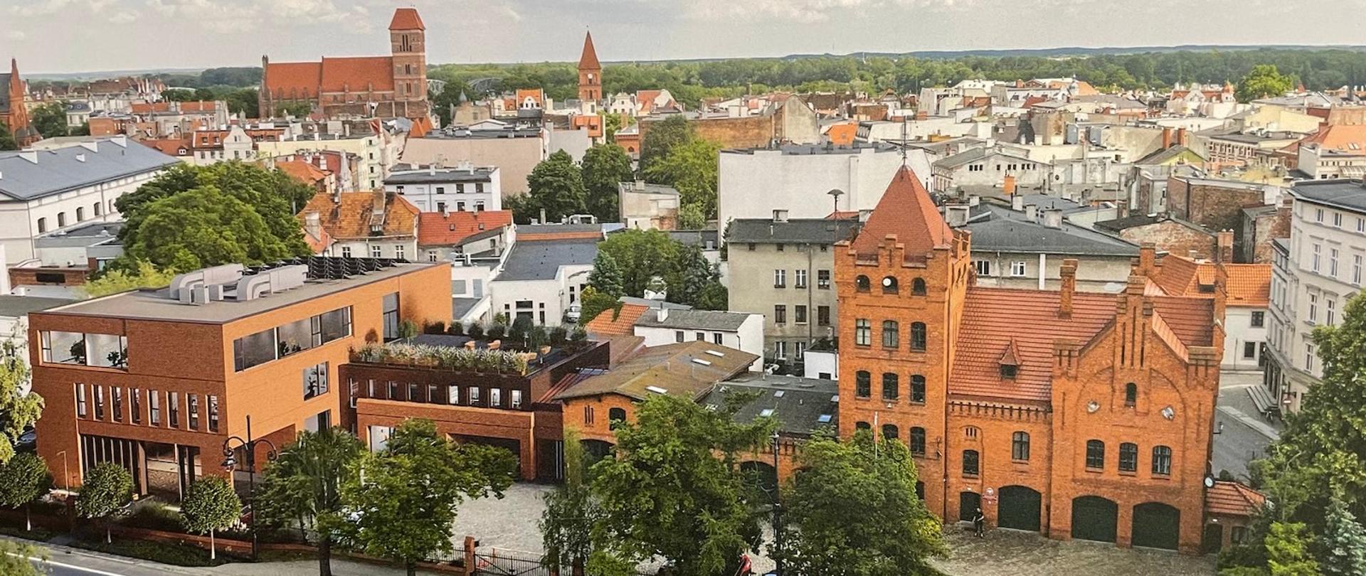 Wizualizacji kompleksu budynku nowej KW PSP w Toruniu