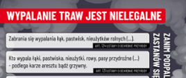 Ulotka Kampanii "Stop Pożarom Traw" - wypalanie traw jest nielegalne