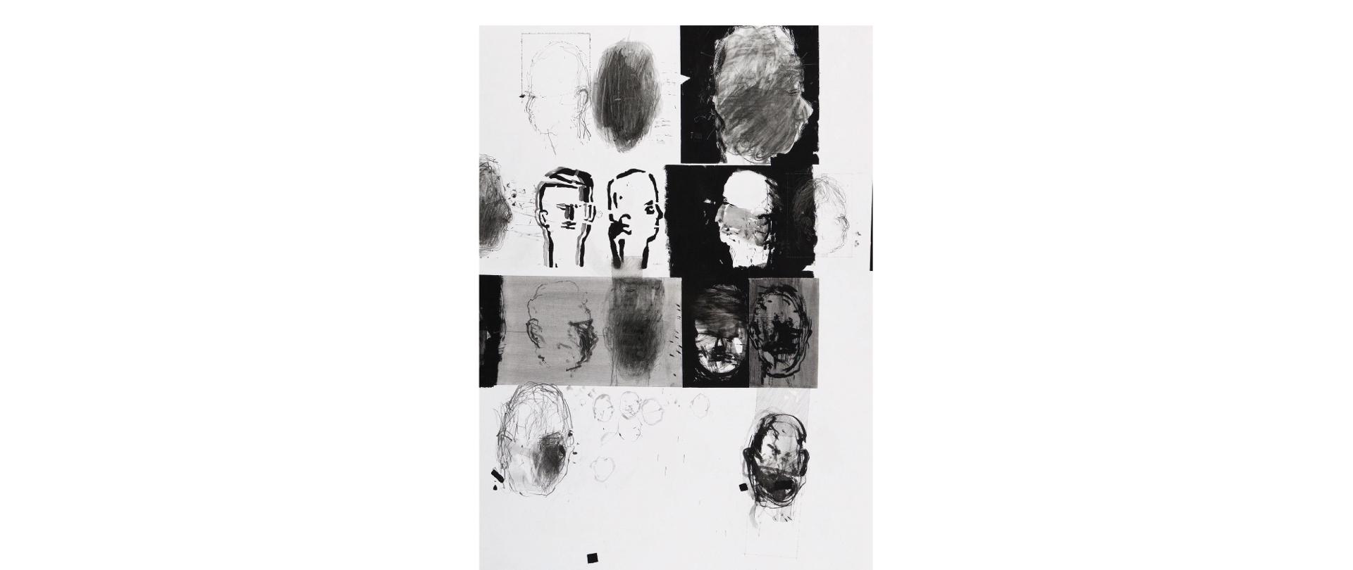 Plakat przedstawiający rysunki głów