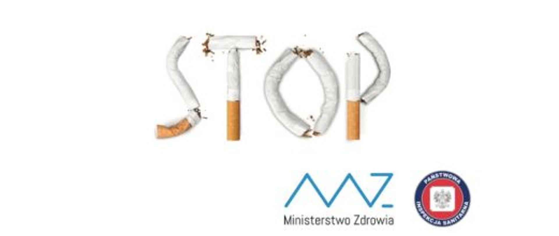 Napis stop z papierosów