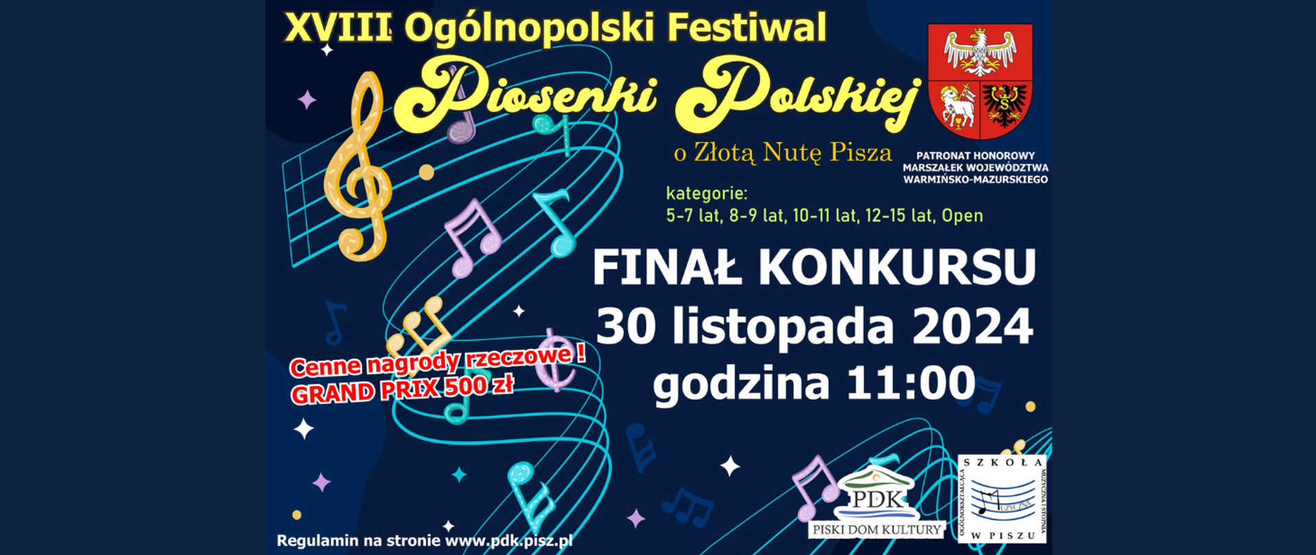 Na granatowym informacja: Spotkania z muzyka 28.11.2024r. godz. 13.40