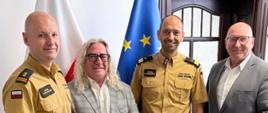 Zdjęcie ze potkanie z przedstawicielami starostów i burmistrzów województwa warmińsko-mazurskiego w gabinecie komendanta wojewódzkiego 
