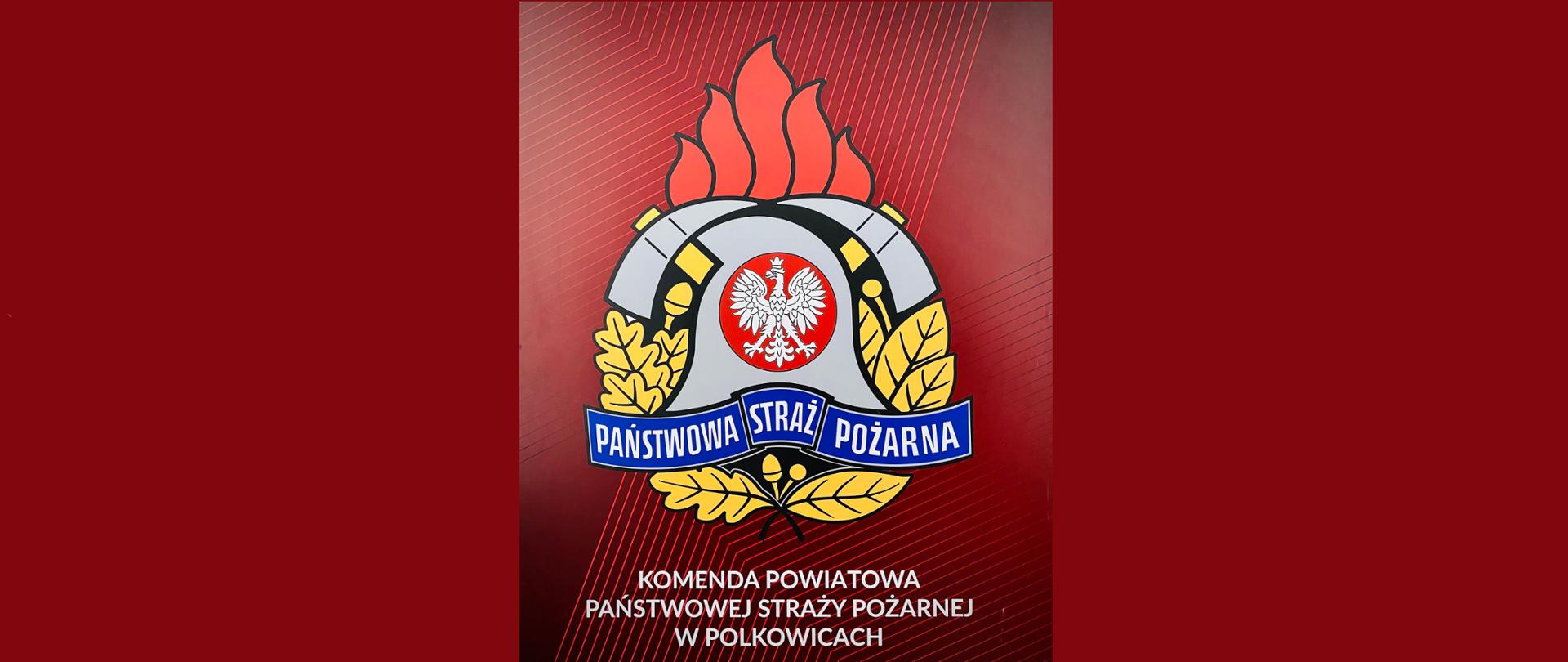 grafika przedstawia LOGO PSP wraz z podpisem KOMENDA POWIATOWA PSP w POLKOWICACH