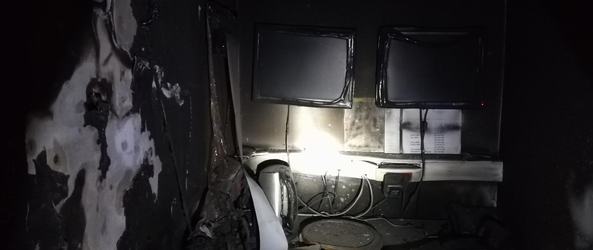 Pomieszczenie ochrony po pożarze 