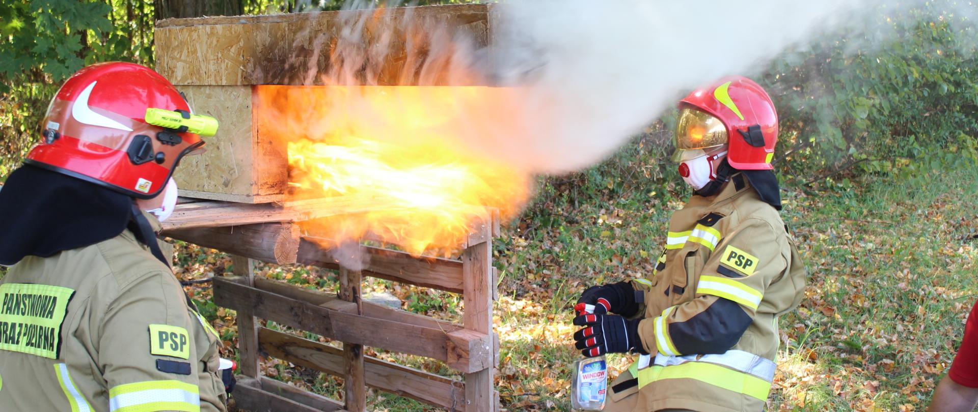 Zdjęcie przedstawia pokaz powstania pożaru 
