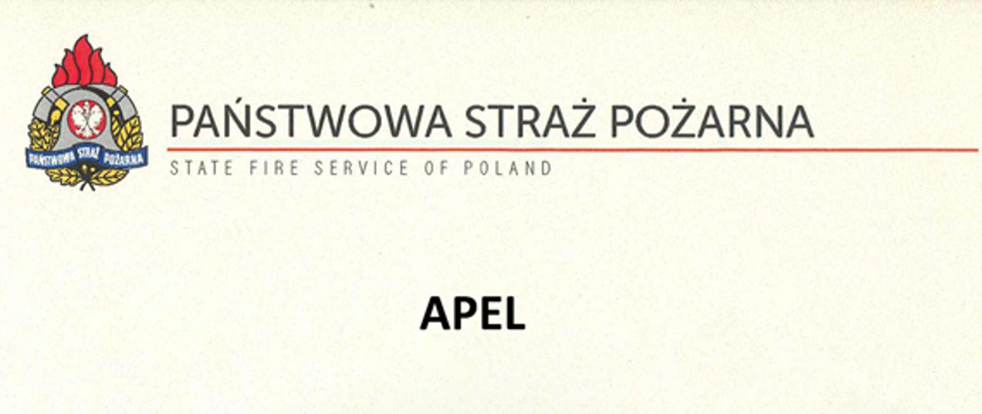 Apel komendanta głównego państwowej straży pożarnej 