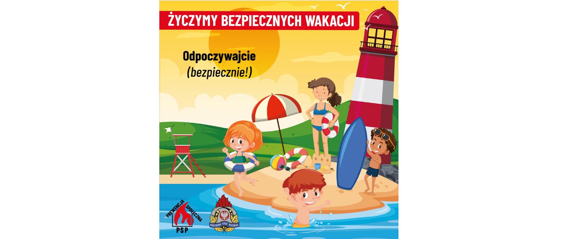 plakat Bezpieczne wakacje 2026