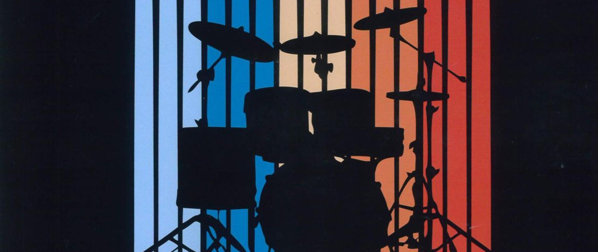 Grafika - afisz warsztatów perkusyjnych. Tło czarne. W środku grafika przedstawiająca zestaw perkusyjny na tle różnobarwnych pałeczek perkusyjnych. Na górze napis: WARSZTATY PERKUSYJNE - zagadnienia rytmu. Rola perkusji w zespole jazzowym. Warsztaty prowadzi MARCIN JAHR. Na dole data 21 marca 2023 godz. 11.00. Wydział jazzu Państwowej Akademii nauk Stosowanych w Nysie - Collegium Artium Nysa, ul. Marcinkowskiego 6. W dolnym prawym rogu logo PANS w Nysie.