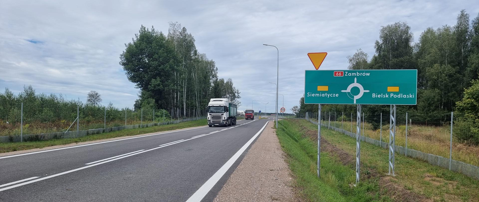 Pierwsze ciężarówki na obwodnicy Bielska Podlaskiego