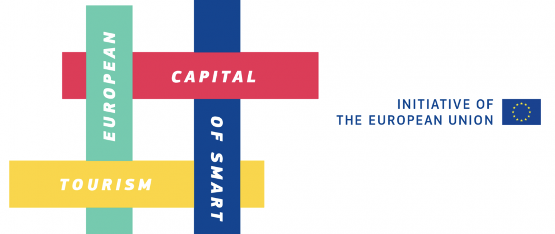 Logo programu: napisy European/ Capital/ Of smart/ Tourism na różnych kolorach tła. Z prawej: Initiative of the European Union