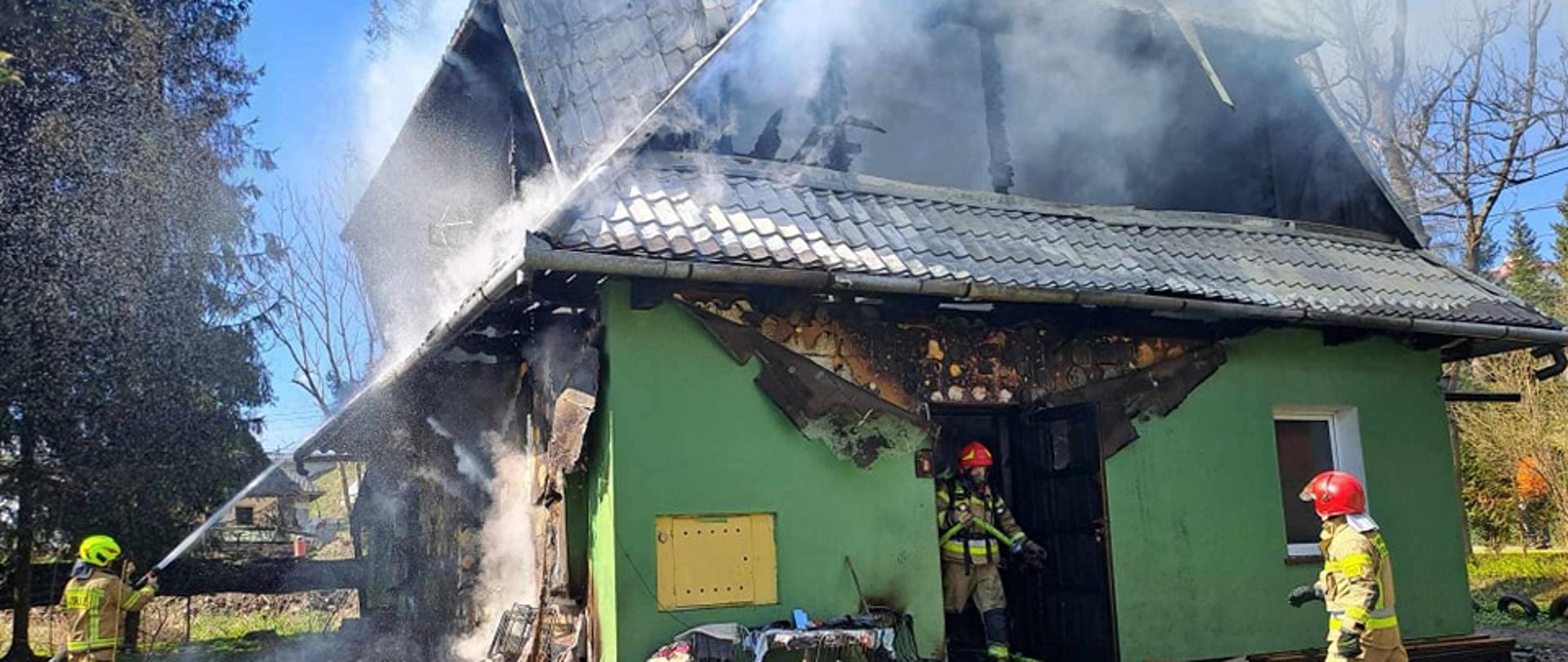 Pożar budynku w miejscowości Chabówka