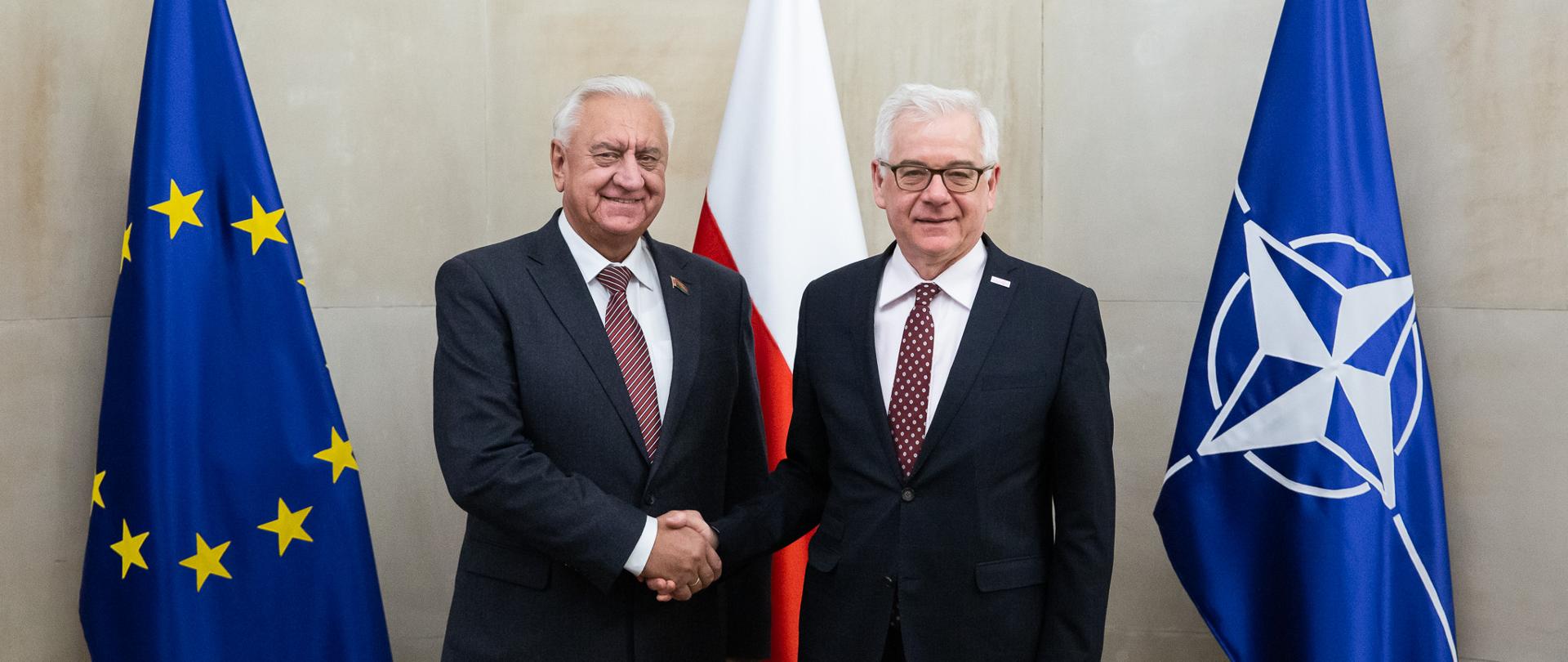 Spotkanie ministra Czaputowicza z przewodniczącym Rady Republiki Zgromadzenia Narodowego Białorusi Michaiłem Miasnikowiczem