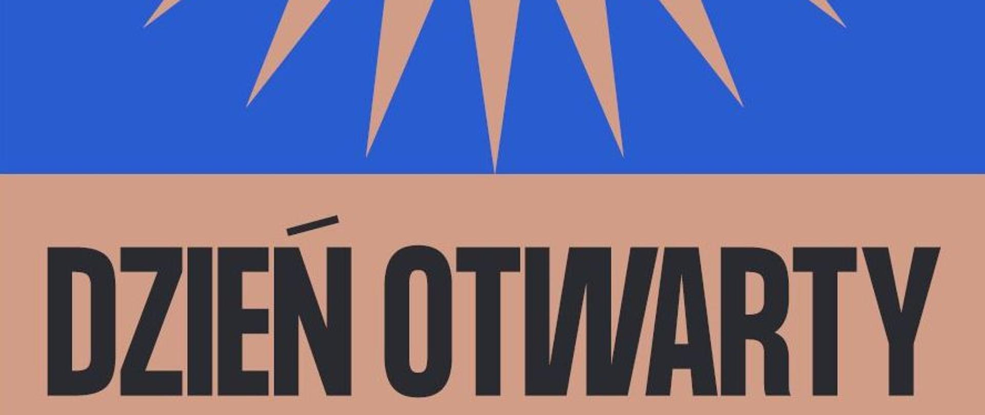Grafika podzielona na dwa poziome pasy w proporcji 2:1 w dwóch kolorach - od góry: niebieski i jasnobrązowy. Na niebieskim tle jest ikona słońca jasnobrązowa, na jasnobrązowym dolnym czarne litery informują o wydarzeniu.