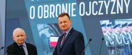 Konferencja prasowa wicepremiera Jarosława Kaczyńskiego i ministro MON Mariusza Błaszczaka