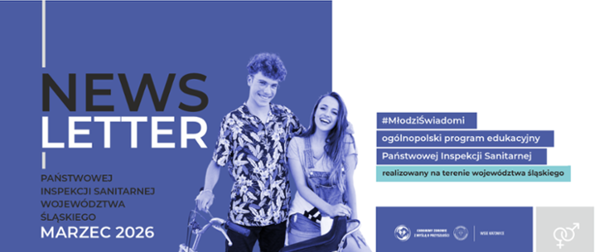 Dziewczyna i chłopak , uśmiechnięci stoją z rowerem