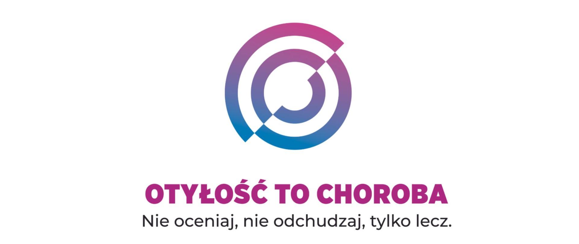 Grafika zawiera napis Otyłość to choroba. Nie oceniaj, nie odchudzaj, tylko lecz.