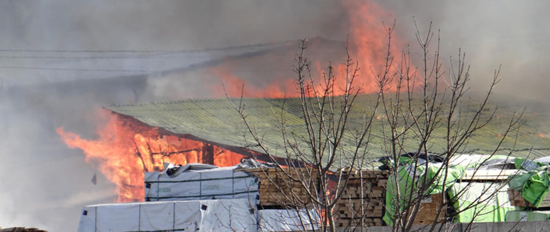 Pożar tartaku w Suliszewicach