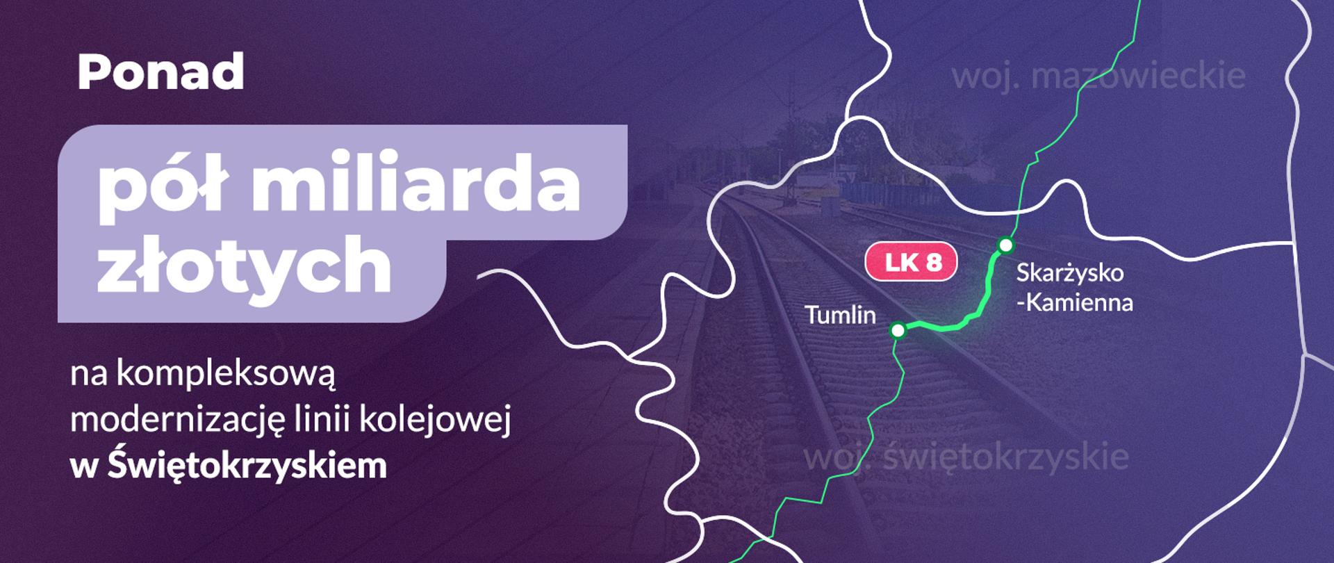 Na grafice hasło projektu i schemat linii kolejowej