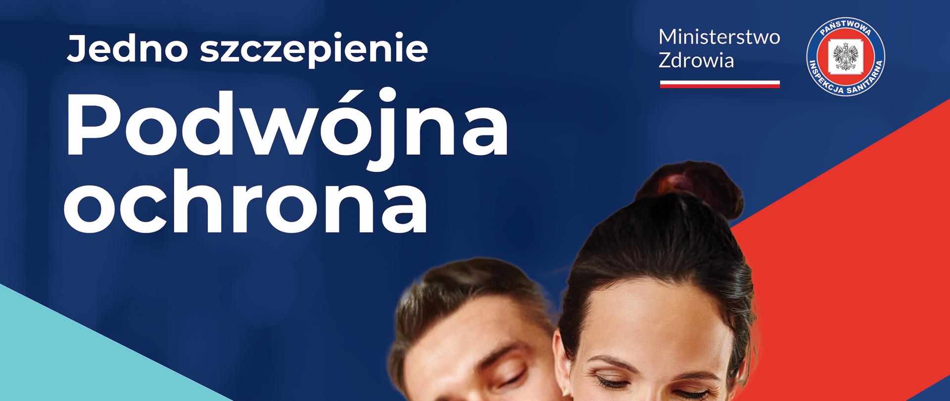 Jedno Szczepienie Podwójna Ochrona - plakat promocyjny