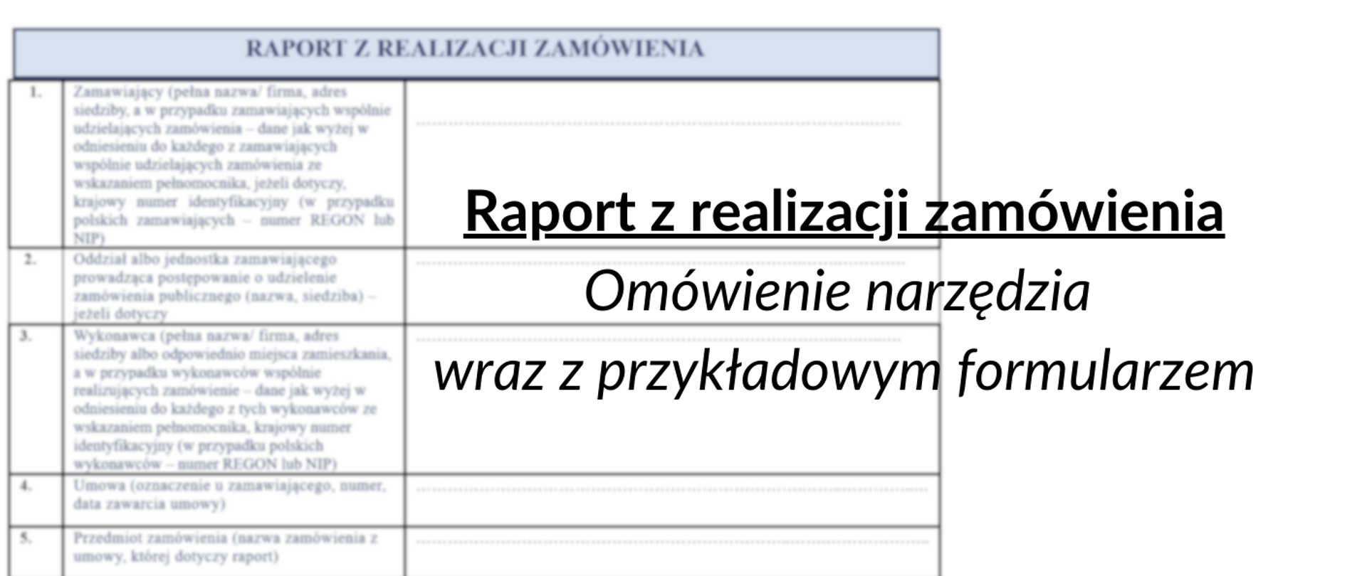 Raport z realizacji zamówienia