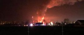 Pożar garażu z gazami technicznymi przy ul. Polnej w Obornikach.