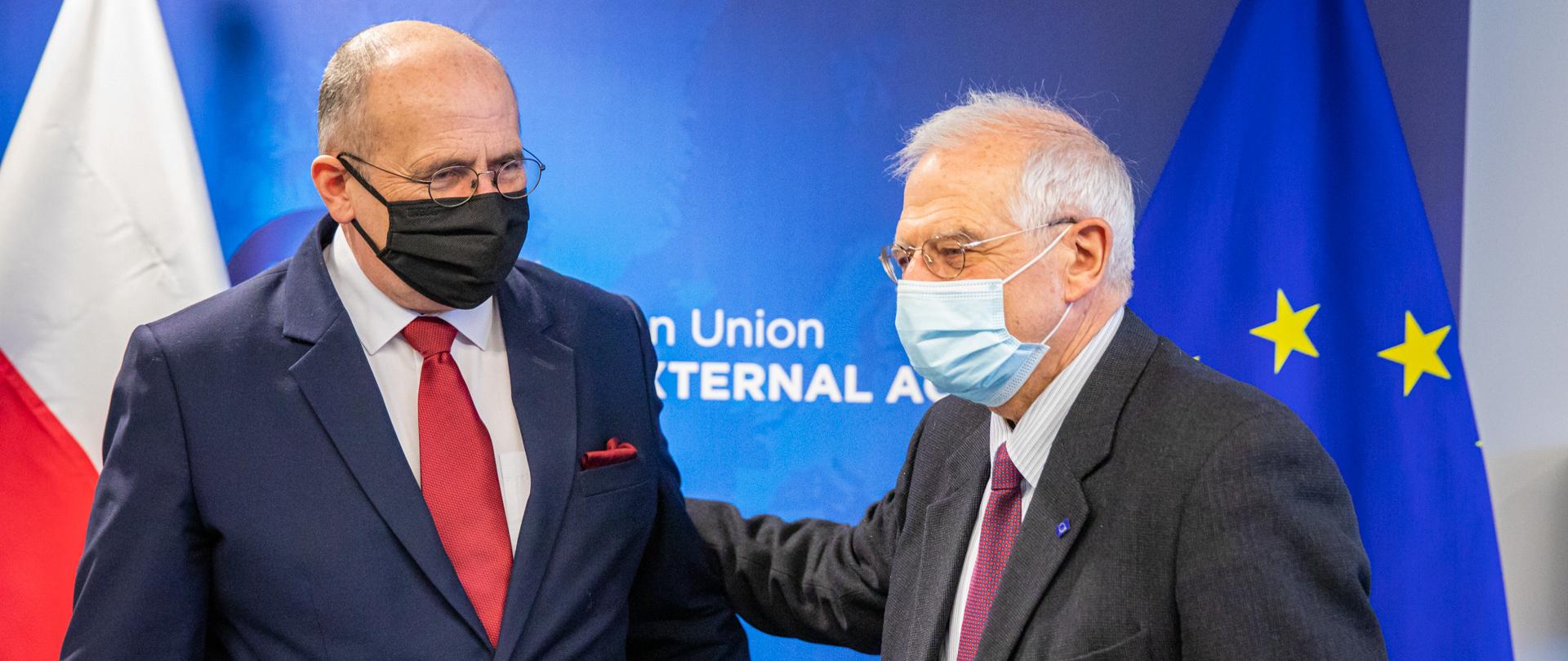 2021.01.18 . Bruksela . Minister Zbigniew Rau . Borrell Josep