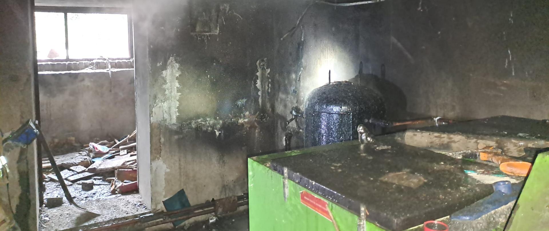 Pożar kotłowni ul. Kcyńska