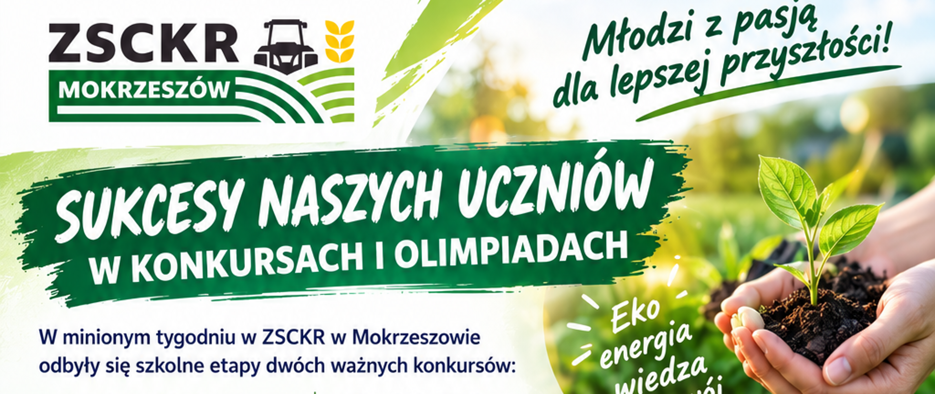 plakat informacyjny z wynikami konkursów wiedzy o ekologii i OZE