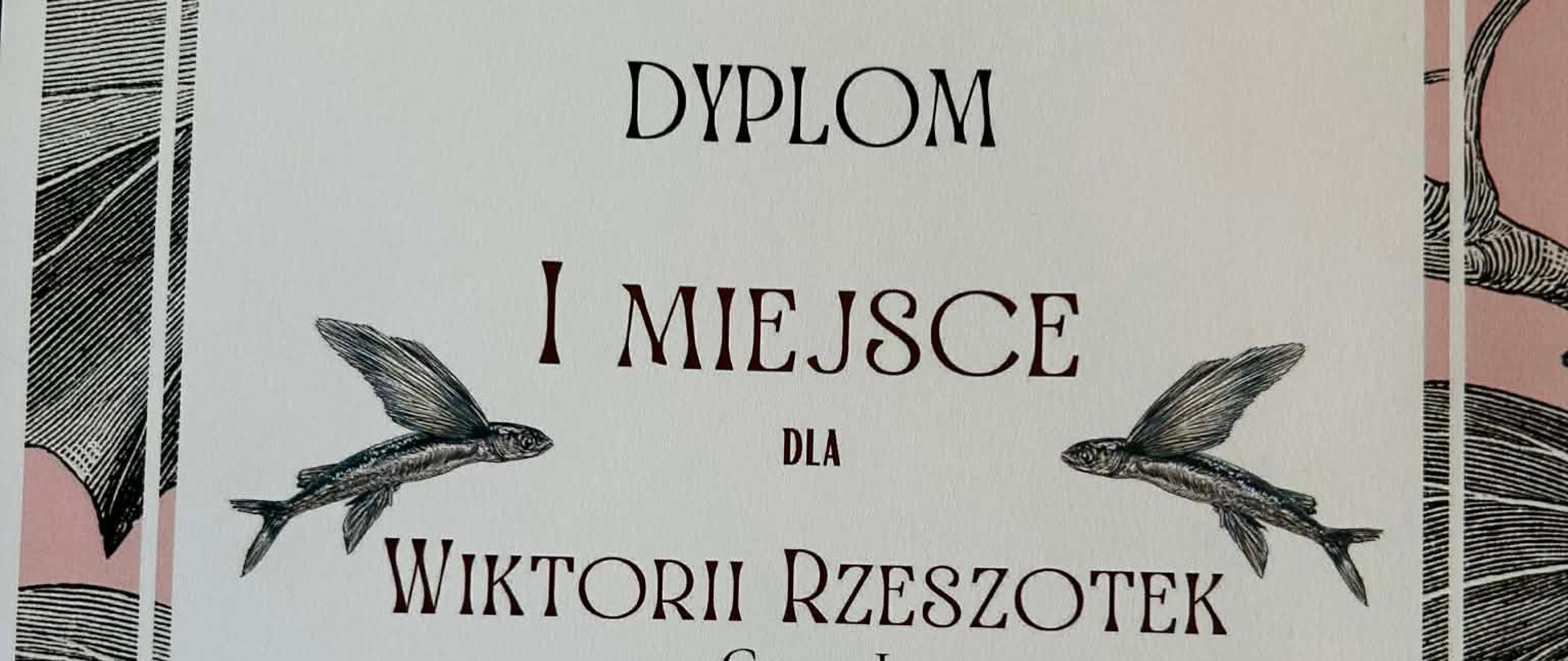 Dyplom za zajęcie I miejsca dla Wiktorii Rzeszotek, Międzyrzecz 2026