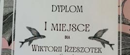 Dyplom za zajęcie I miejsca dla Wiktorii Rzeszotek, Międzyrzecz 2026