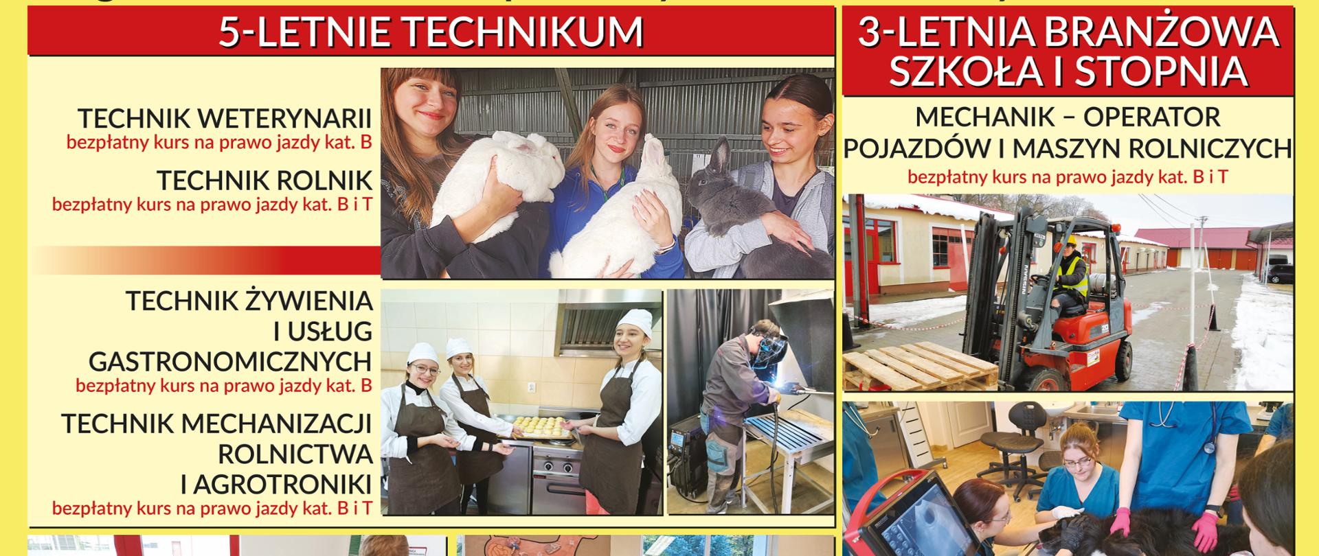 Plakat przedstawiający ofertę ZSCKR w Rzemieniu