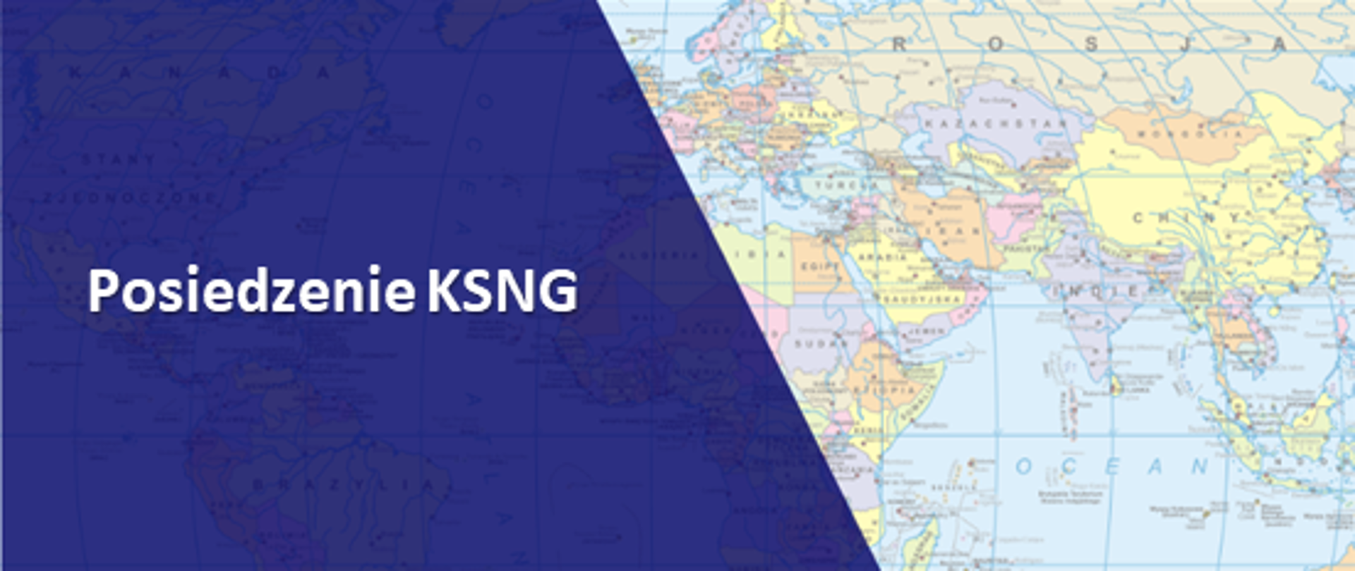 z lewej strony tytuł wiadomości z prawej fragment mapy świata