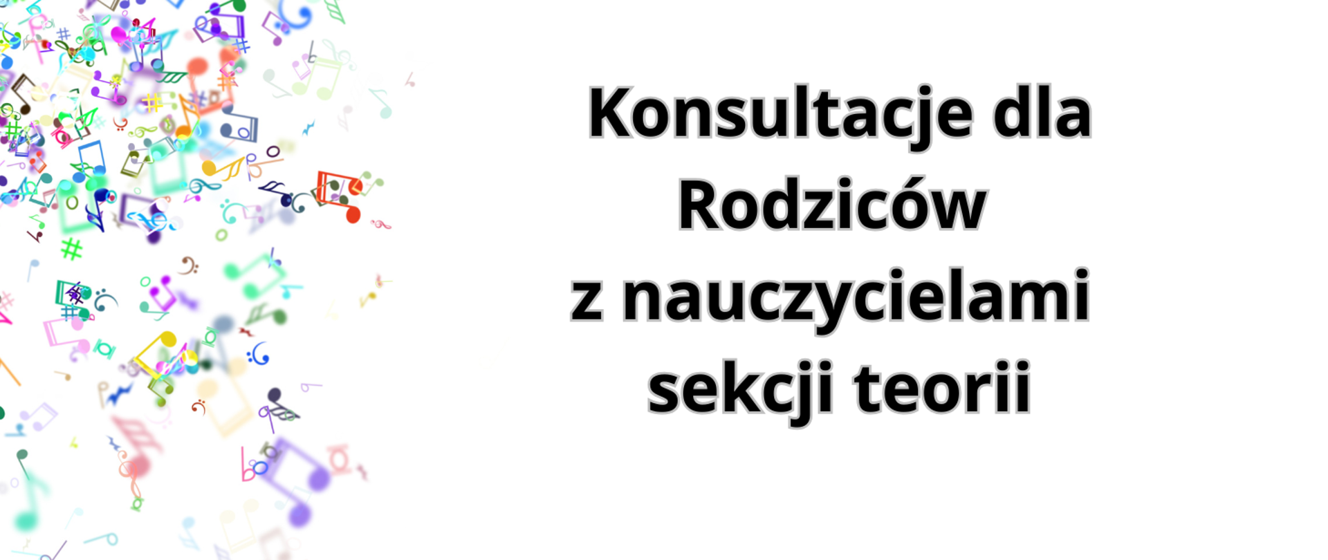 baner na białym tle, na środku czarny napis