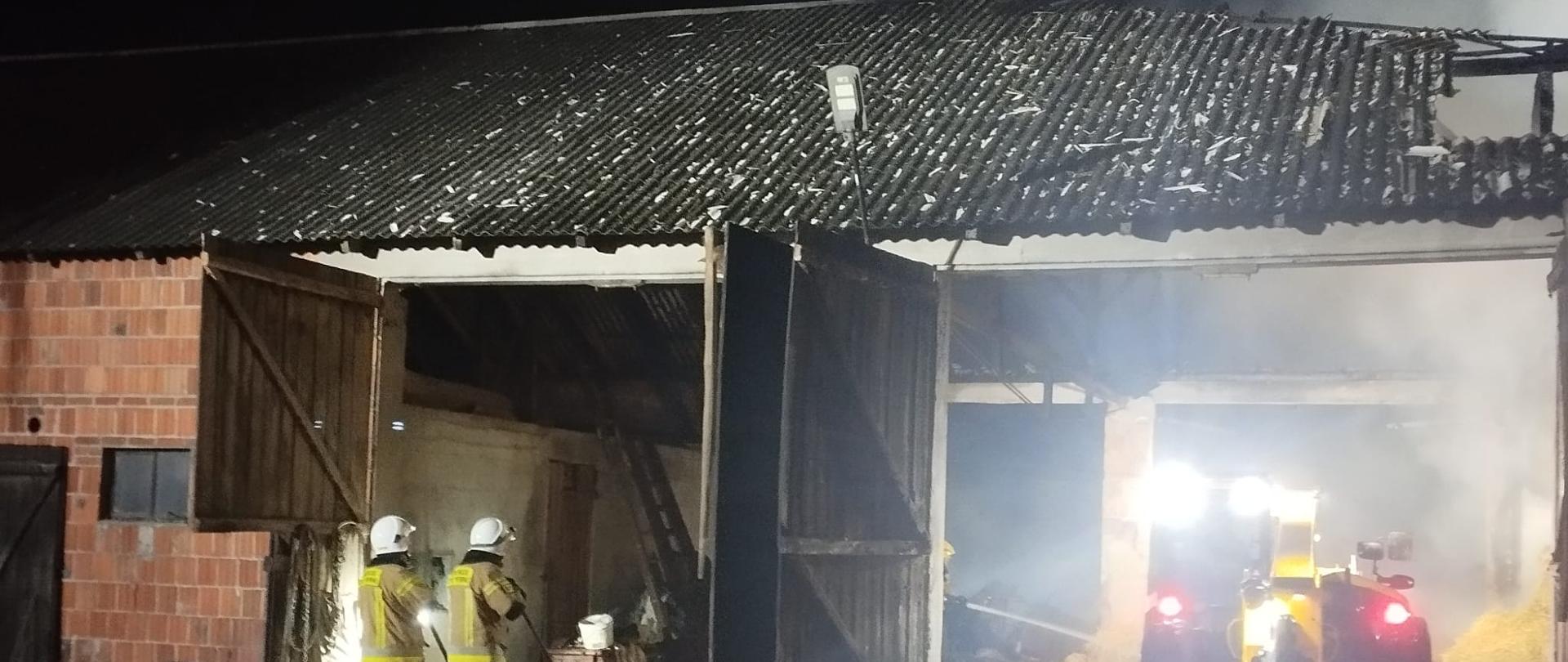 Budynek gospodarczy po pożarze