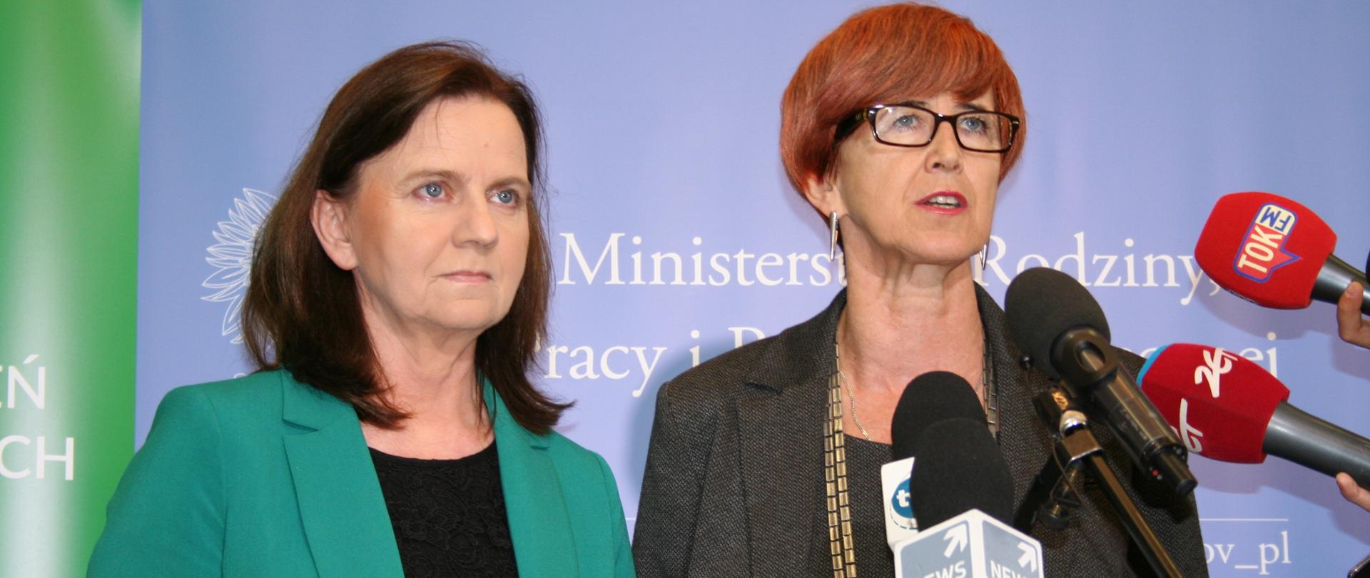 Briefing prasowy minister rodziny Elżbiety Rafalskiej oraz Prezes ZUS Gertrudy Uścińskiej