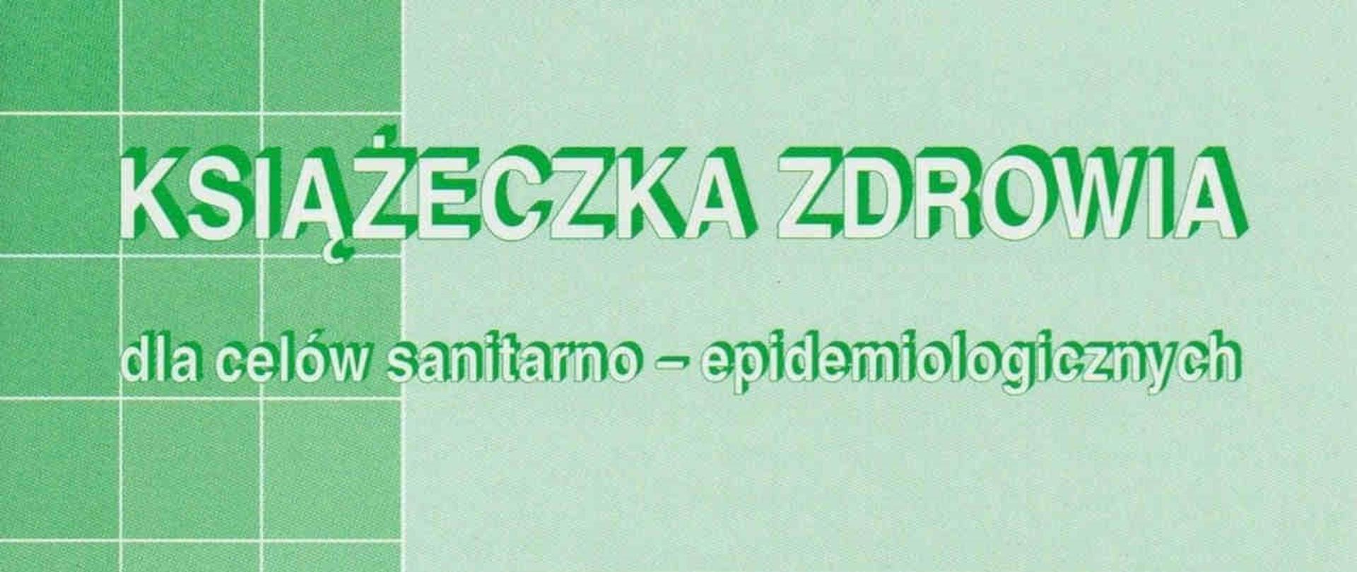 okładka książeczki zdrowia dla celów sanitarno-epidemiologicznych