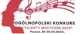 Na białym tle w lewym górnym roku logo Stowarzyszenia im. Jadwigi Kaliszewskiej, grafika profilu głowy wraz z kluczem wiolinowym, i nutami. Poniżej informacje: Ogólnopolski Konkurs "Talenty Muzyczne 2023" Dyplom za zdobycie I nagrody - Katarzyna Kurczewska. Poniżej podpisy członków Jury Konkursu.