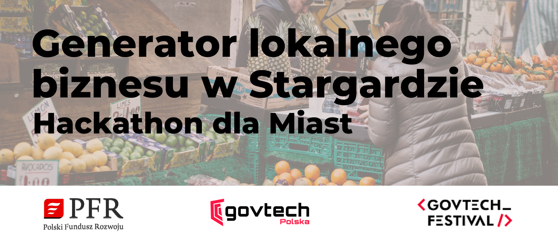 Napis na grafice: Generator lokalnego biznesu w Stargardzie Hackathon dla Miast