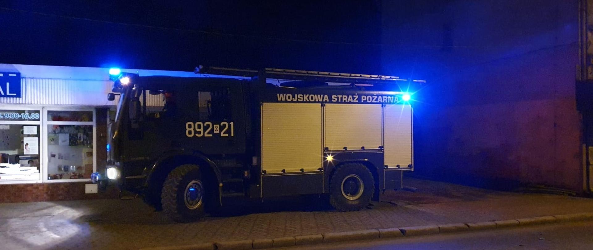 widoczny wóz gaśniczy WSP Trzebiatów