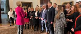 Spotkanie Małżonki Prezydenta RP z pracownikami Głównego Inspektoratu Transportu Drogowego w Pałacu Prezydenckim.